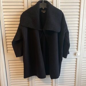 Vince Black Open Front Wool Coat